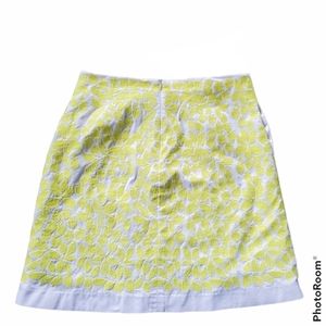 Boden Embroidered Yellow Floral Print Skirt size 12 R